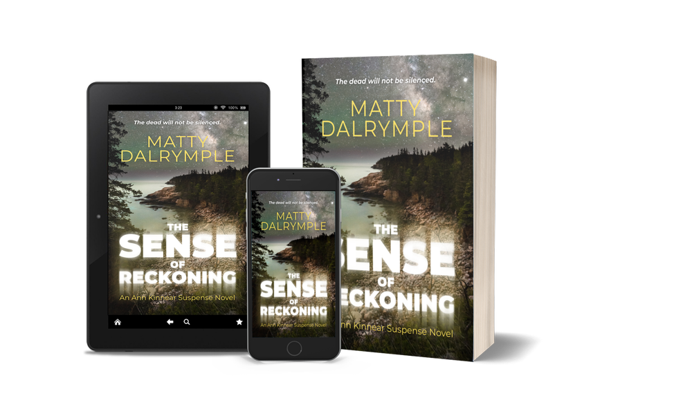 The Sense of Reckoning shown in ebook, print, and audiobook formats